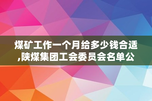 煤矿工作一个月给多少钱合适,陕煤集团工会委员会名单公示