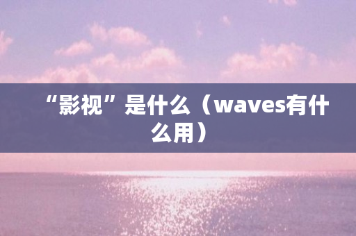 “影视”是什么（waves有什么用）