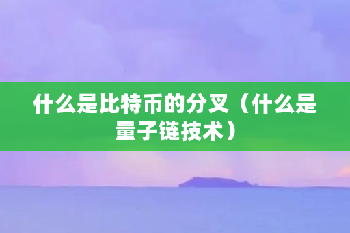 什么是比特币的分叉（什么是量子链技术）