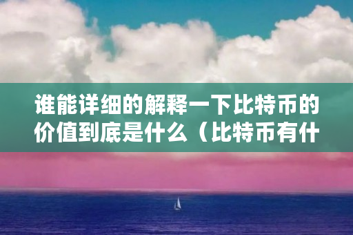 谁能详细的解释一下比特币的价值到底是什么（比特币有什么价值和用途）