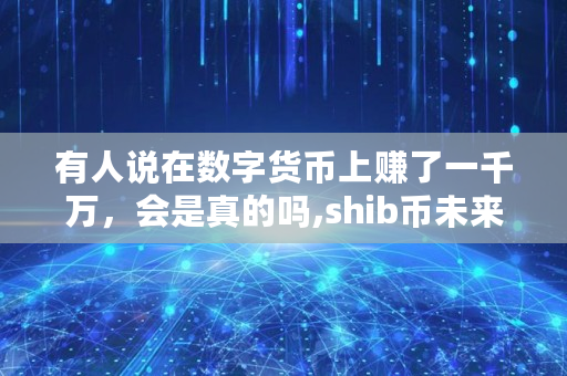 有人说在数字货币上赚了一千万，会是真的吗,shib币未来能翻倍吗