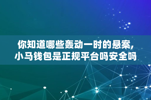 你知道哪些轰动一时的悬案,小马钱包是正规平台吗安全吗