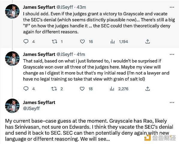 彭博ETF分析师:就算灰度赢得法官支持撤销SEC的拒绝令,SEC可能会以不同的理由再次拒绝-**张图片-binance下载 彭博ETF分析师:就算灰度赢得法官支持撤销SEC的拒绝令,SEC可能会以不同的理由再次拒绝-**张图片-binance下载